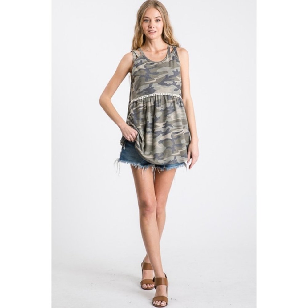 Camo Sleeveless Top